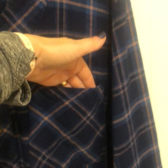 John Blair Mens Blue Flannel Nightshirt Size Medium / Large - Picture 6 of 10